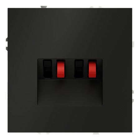 Розетка акустическая встраиваемая VOLTUM S70 4-местная, (черный матовый) VLS060308