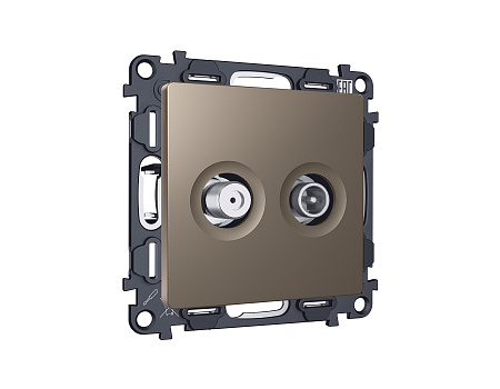 Комплект механизма розетки TV оконечной + SAT 5-862MHz 3.5dB/950-2150MHz 3.5dB Ambrella Volt Alfa MA643310