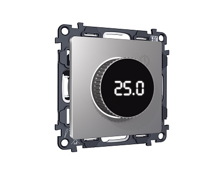 Комплект механизма терморегулятора с цифровым дисплеем с подсветкой и датчиком для теплого пола 16A-250V Ambrella Volt Alfa MA505810