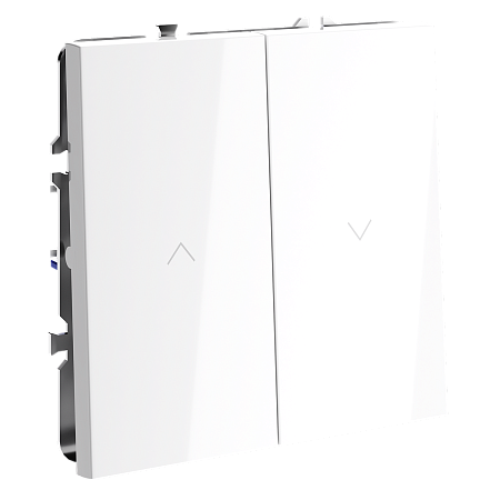 Выключатель двухклавишный встраиваемый для жалюзи 10А Voltum S70 (белый глянцевый) VLS020701