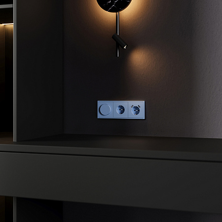 Накладка для светорегулятора поворотно-нажимного Voltum S70 (деним) VLS002015