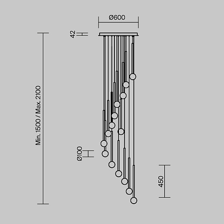 Светильник подвесной светодиодный Maytoni Bubble dream MOD383PL-L40BBS3K