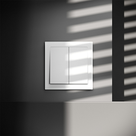 Выключатель встраиваемый VOLTUM S70 двухклавишный (белый матовый) VLS020102 Выключатель встраиваемый VOLTUM S70 двухклавишный (белый матовый) VLS020102