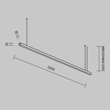 Линейный светильник светодиодный 3000К 2000*35*35мм Maytoni LL312015
