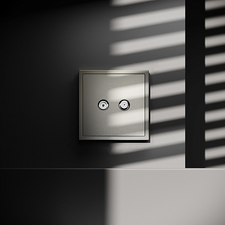 Розетка телевизионнная встраиваемая VOLTUM S70 оконечная TV+SAT, (шелк) VLS060404