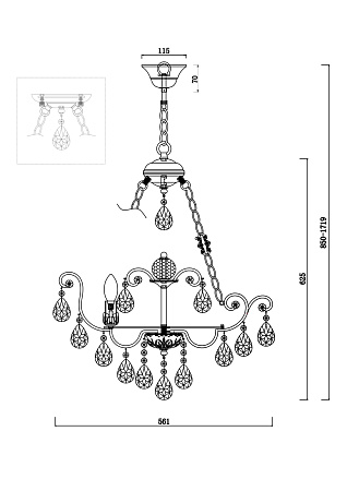 Люстра подвесная Freya Veronica FR1002PL-06WG Люстра подвесная Freya Veronica FR1002PL-06WG