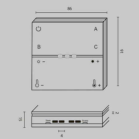 Беспроводная панель управления Maytoni Zigbee DRC035-Z-8-B