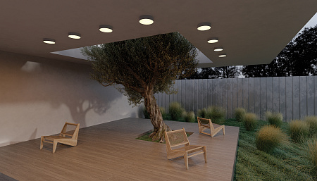 Уличный потолочный светодиодный светильник Maytoni Zon IP O431CL-L30B3K