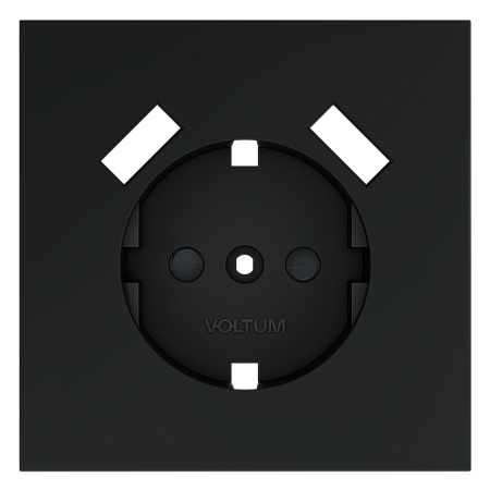 Накладка для розетки с заземлением и защитными шторками, с USB A+A Voltum S70 (графит) VLS000907