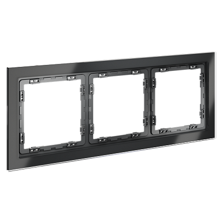 Рамка стеклянная VOLTUM S70 на 3 поста, (графит, стекло) VLS110307