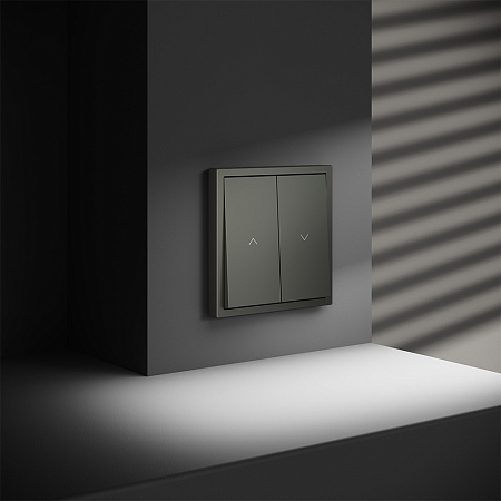 Выключатель двухклавишный встраиваемый для жалюзи 10А Voltum S70 (титан) VLS020706 Выключатель двухклавишный встраиваемый для жалюзи 10А Voltum S70 (титан) VLS020706