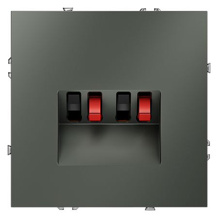 Розетка акустическая встраиваемая VOLTUM S70 4-местная, (титан) VLS060306