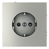 Розетка встраиваемая VOLTUM S70 с заземлением и защитными шторками, (сталь) VLS040205