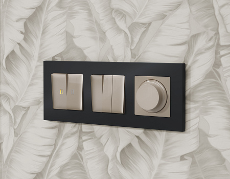 Лицевая панель для 3-клавишных выключателей QUANT Ambrella Volt ALFA AP3650