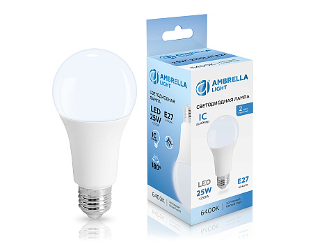 Лампа светодиодная A65 25W E27 6400K Ambrella light A 652506