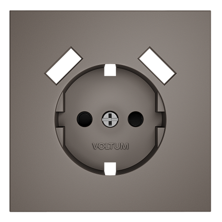 Накладка для розетки с заземлением и защитными шторками, с USB A+A Voltum S70 (капучино) VLS000914