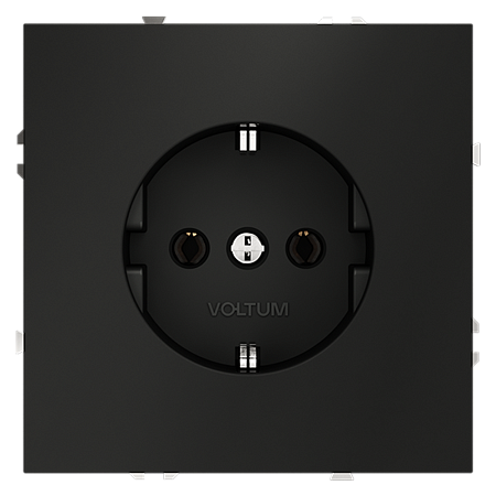 Розетка встраиваемая VOLTUM S70 с заземлением (черный матовый) VLS040108 Розетка встраиваемая VOLTUM S70 с заземлением (черный матовый) VLS040108
