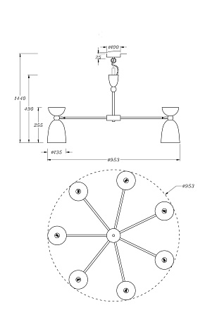 Подвесная люстра Maytoni Cloches MOD113PL-07W