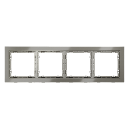 Рамка стеклянная VOLTUM S70 на 4 поста, (шелк, стекло) VLS110404