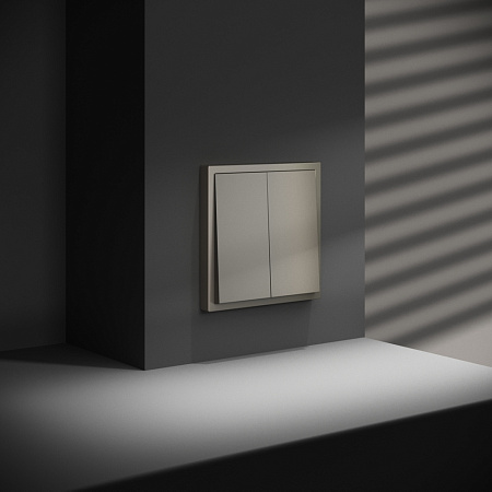 Выключатель двухклавишный перекрестный встраиваемый 10А Voltum S70 (шелк) VLS020504 Выключатель двухклавишный перекрестный встраиваемый 10А Voltum S70 (шелк) VLS020504