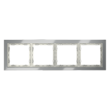 Рамка стеклянная VOLTUM S70 на 4 поста, (сталь, стекло) VLS110405