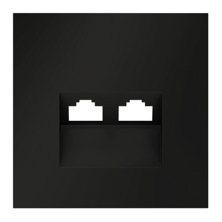 Накладка для розетки компьютерной двойной RJ45+RJ45 кат.6 Voltum S70 (черный матовый) VLS001408 Накладка для розетки компьютерной двойной RJ45+RJ45 кат.6 Voltum S70 (черный матовый) VLS001408