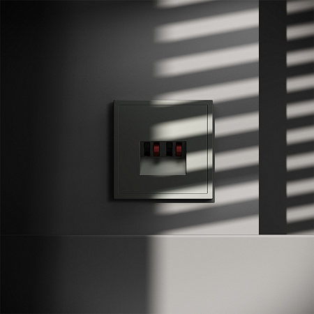 Розетка акустическая встраиваемая VOLTUM S70 4-местная, (титан) VLS060306