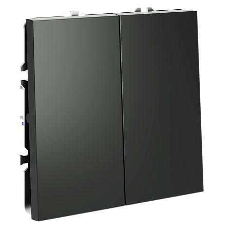 Выключатель двухклавишный перекрестный встраиваемый 10А Voltum S70 (титан) VLS020506 Выключатель двухклавишный перекрестный встраиваемый 10А Voltum S70 (титан) VLS020506