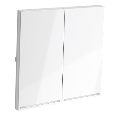 Клавиши для выключателя/переключателя двухклавишного с подсветкой Voltum S70 (белый глянцевый) VLS000401