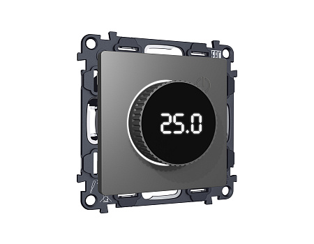 Комплект механизма терморегулятора с цифровым дисплеем с подсветкой и датчиком для теплого пола 16A-250V Ambrella Volt Alfa MA655810