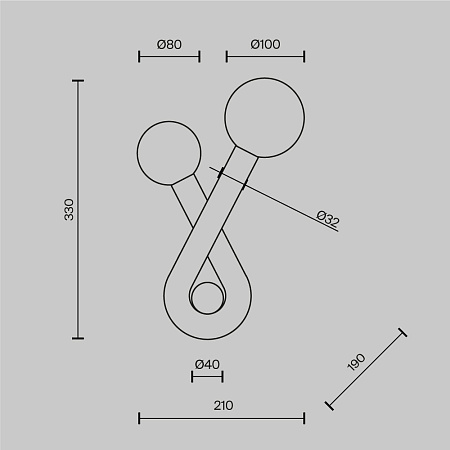 Светильник настенный Maytoni Vortex MOD476WL-02BG