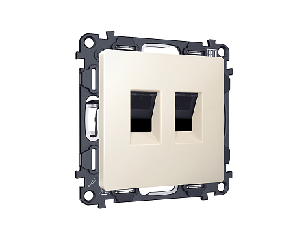 Комплект механизма компьютерной двойной розетки RJ-45 (8P8C) CAT6 с автоматической защитной шторкой MA MA332110