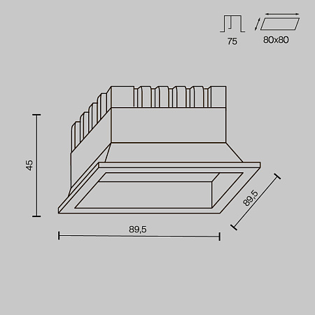 Светильник встраиваемый светодиодный Maytoni Okno DL056-8W3-4-6K-W