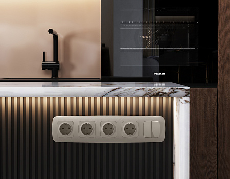 Комплект механизма 2-клавишного перекрестного выключателя 10A Omega MO363030