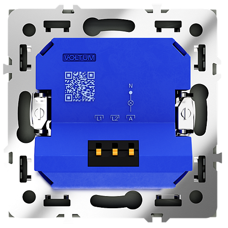 Светорегулятор встраиваемый VOLTUM S70 поворотно-нажимной 600 Вт, (черный матовый) VLS070308