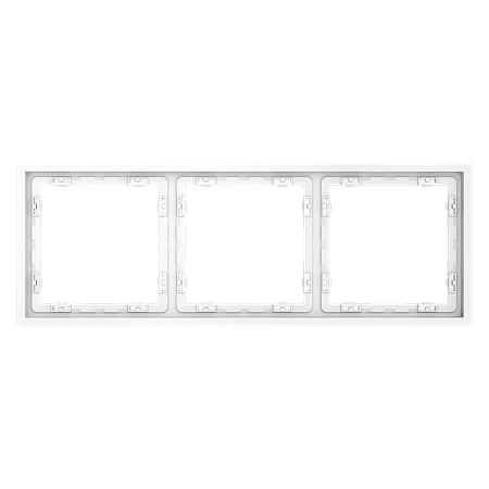 Рамка пластиковая VOLTUM S70 на 3 поста, (белый матовый) VLS100302