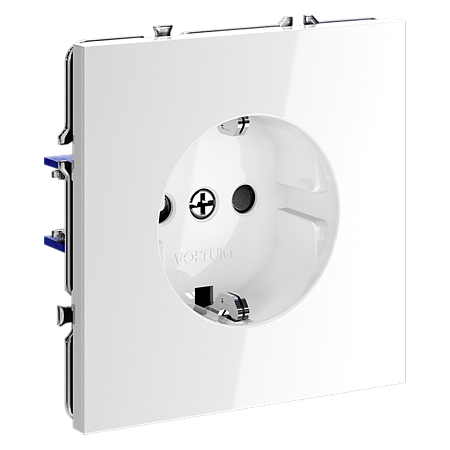 Розетка встраиваемая VOLTUM S70 с заземлением и защитными шторками, (белый глянцевый) VLS040201 Розетка встраиваемая VOLTUM S70 с заземлением и защитными шторками, (белый глянцевый) VLS040201
