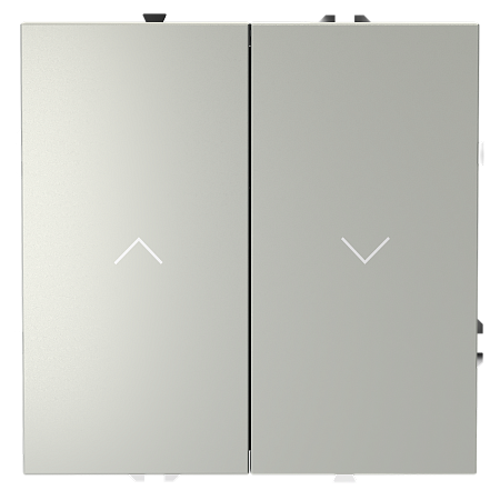 Выключатель двухклавишный встраиваемый для жалюзи 10А Voltum S70 (сталь) VLS020705