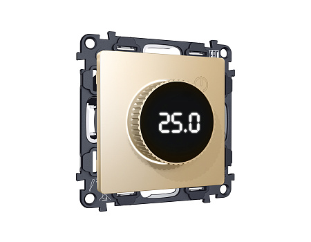 Комплект механизма терморегулятора с цифровым дисплеем с подсветкой и датчиком для теплого пола 16A-250V Ambrella Volt Alfa MA605810
