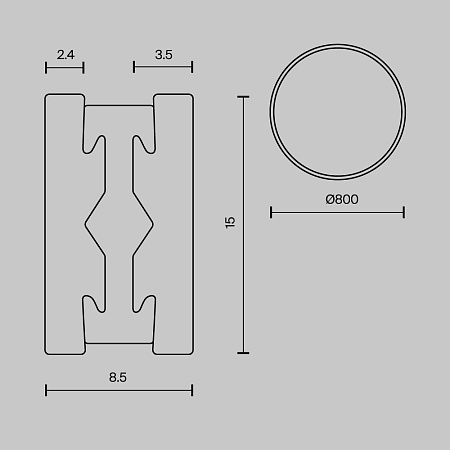 Шинопровод магнитный Maytoni Flarity TRX154-R-D800-B