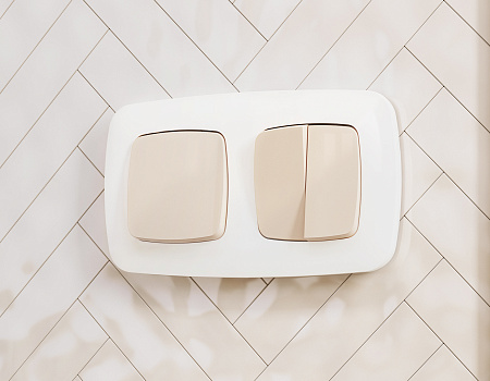 Комплект механизма 2-клавишного перекрестного выключателя 10A Omega MO303030