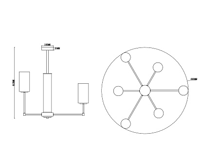 Люстра на штанге Freya Agnes FR5184PL-06CH Люстра на штанге Freya Agnes FR5184PL-06CH