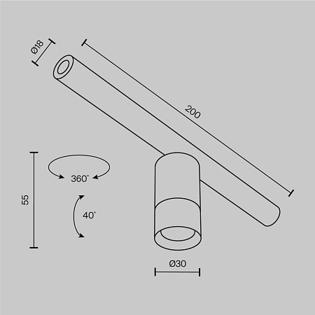 Трековый штанговый светильник Maytoni Axity Focus LED C103CL-5W3-6K-B