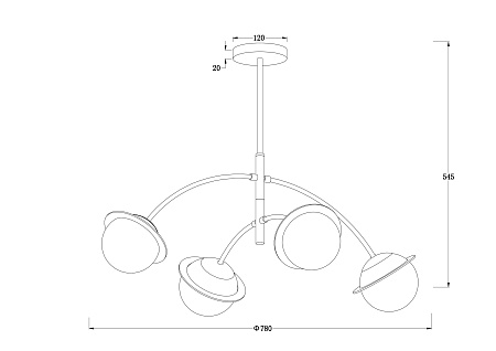 Люстра на штанге Freya Lumix FR5323CL-04CH