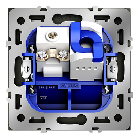 Розетка телевизионная встраиваемая TV+RJ45 кат. 6 Voltum S70 (сталь) VLS060705
