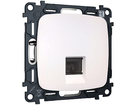 Комплект механизма компьютерной розетки RJ-45 (8P8C) CAT6A экранированной с защитной шторкой Omega MO212005 Комплект механизма компьютерной розетки RJ-45 (8P8C) CAT6A экранированной с защитной шторкой Omega MO212005