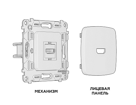 Комплект механизма розетки HDMI 2.0 Ambrella light OMEGA MO MO114010
