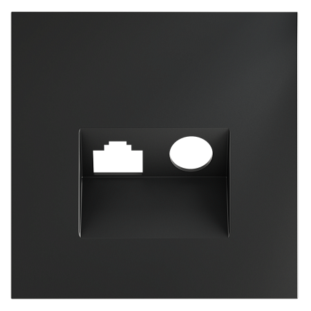 Накладка для розетки TV+RJ45 кат. 6 Voltum S70 (графит) VLS002707