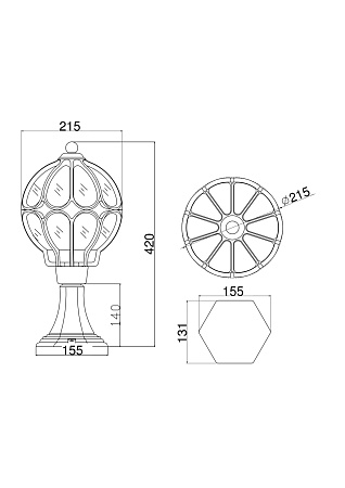 Парковый светильник Maytoni Via O024FL-01G