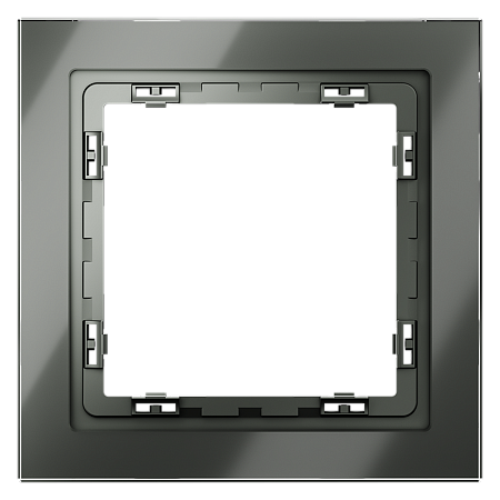 Рамка стеклянная VOLTUM S70 на 1 пост, (титан, стекло) VLS110106